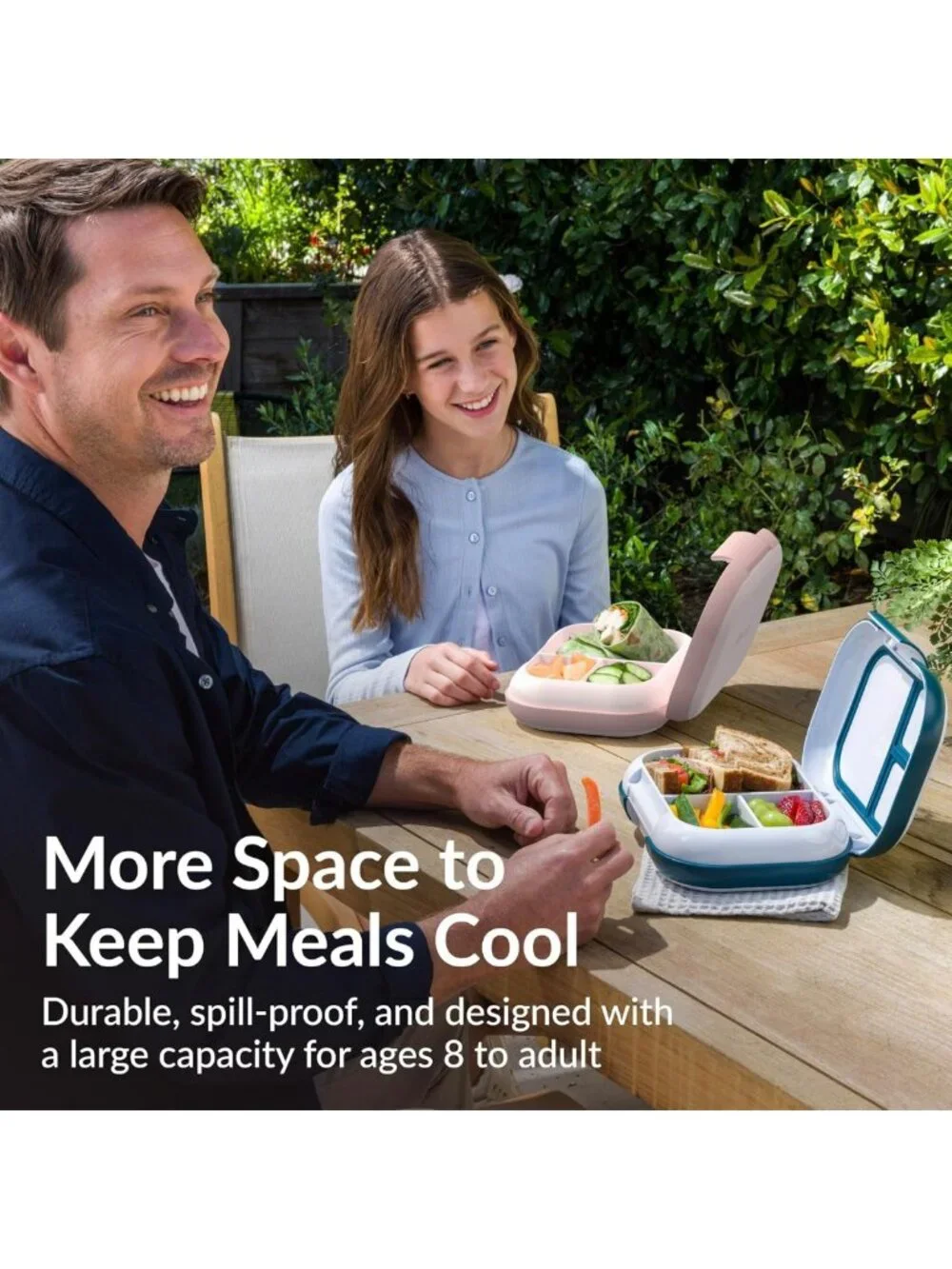 Leak-Proof XL Bento Lunch Box - 3 or 4 Compartment, Perfect for Meal Prep